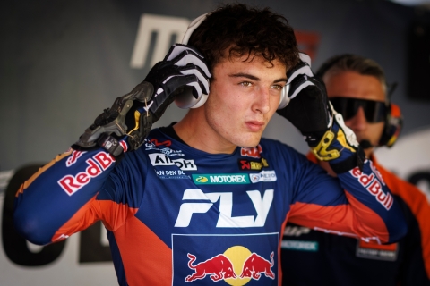 Lucas Coenen of Belgium and Red Bull KTM Factory Racing seen prior to the FIM MXGP Motocross World Championship in Loket, Czech Republic on July 27, 2025. // Samo Vidic / Red Bull Content Pool // SI202507271620 // Usage for editorial use only //