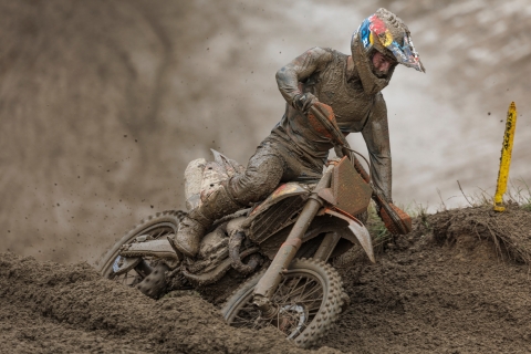 Simon Laengenfelder of Germany and Red Bull KTM Factory Racing competes during the FIM MXGP Motocross World Championship in Loket, Czech Republic on July 26, 2025. // Samo Vidic / Red Bull Content Pool // SI202507271623 // Usage for editorial use only //